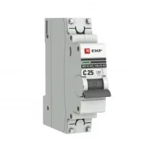 Выключатель автоматический EKF ВА 47-63 1P 25А (C) 4.5kA PROxima mcb4763-1-25C-pro