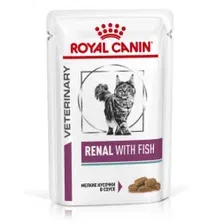 Пауч Royal Canin для кошек при почечной недостаточности, кусочки в соусе с рыбой, RENAL Feline, 85 г