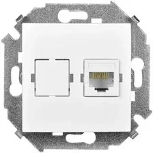 Розетка компьютерная Simon 15 1591598-030 (белый)