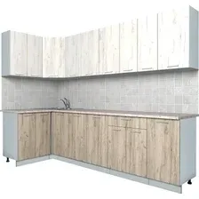 Готовая кухня Интерлиния Мила Лайт 1.2x2.8 (дуб белый/дуб серый)