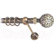 Карниз для штор Lm Decor Ажур 095 1р витой 25мм (антик, 4м)