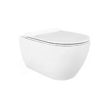 Подвесной унитаз CeraStyle City 019100-w-01+SC00501S50003012 безободковый (белый)