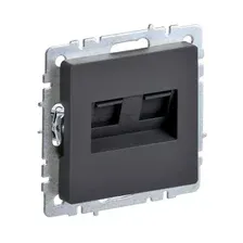 Розетка компьютерная двойная IEK Brite РК10-2-БрГ графит (BR-K20-1-K53)