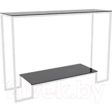 Консольный столик Hype Mebel Голд 80x35 (белый/стекло черное)