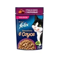 Felix Sensations для кошек (Утка с морковью в соусе) 75 г