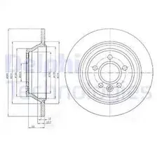 Тормозной диск DELPHI BG4238C полный , задняя ось
