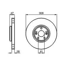 Тормозной диск BOSCH 0 986 479 198 вентилируемый , передняя ось