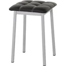 Табурет AMC Comfort 7К5.1 (кожзам, черный/серебристый)