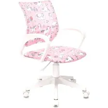 детское кресло Бюрократ Burokids 1 White, рисунок розовый единорог