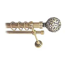Карниз для штор Lm Decor Ажур 095 2р гладкий 25/16мм (антик, 3.2м)