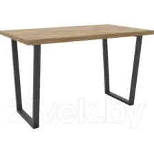 Обеденный стол Hype Mebel Трапеция 125x75 (черный/дуб галифакс олово)