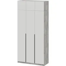 Шкаф распашной Mio Tesoro ШК 5 1200 3-х створчатый (цемент светлый/белый шагрень)