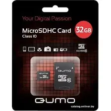 Карта памяти QUMO microSDHC QM32GMICSDHC10U3 32GB (с адаптером)