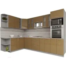 Готовая кухня Интерлиния Мила Gloss 1.88x3.0 левая (капучино)