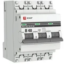 Выключатель автоматический EKF PROxima ВА 47-63 3P 40А (B) 6kA