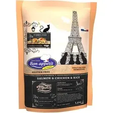 Bon Appetit Корм для взрослых кошек с чувствительным пищеварением с лососем и курицей Sensitive, 1,5 кг