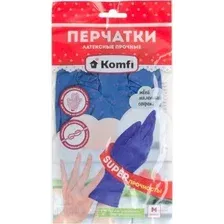 Латексные перчатки Komfi Прочные (XL, 2 шт, синий)