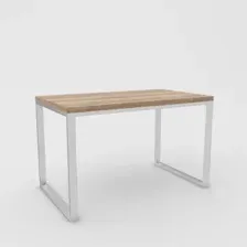 Кухонный стол Hype Mebel Чикаго раздвижной 125x75 (белый/дуб галифакс натуральный)