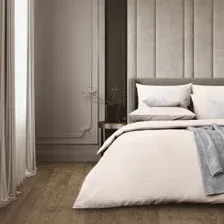 Евро комплект постельного белья Verossa Stripe Antique White Евро VRT 2542 70243 ST13 23