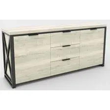 Комод Hype Mebel Цезарь 150x40 (черный-древесина белая)