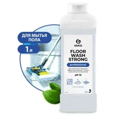 Средство для мытья пола Floor wash strong щелочное 1 л концентрат / Жидкость для уборки и поломоечных машин / Профессиональная бытовая химия для мытья линолеума плитки бетона от жира