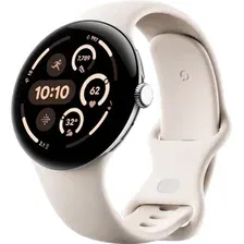Умные часы Google Pixel Watch 3 LTE 45 мм (полированное серебро/фарфор, спортивный силиконовый ремешок)