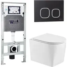 Унитаз подвесной WeltWasser Amberg 506 ST + Nesenbach 004 GL-WT + Amberg RD-BL