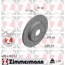 Тормозной диск ZIMMERMANN 405.4102.52 полный, перфорированный , передняя ось