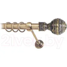 Карниз для штор Lm Decor Ампир 161 1р гладкий 25мм (антик, 3м)