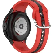 Ремешок Rumi Sport Line силиконовый для Samsung Galaxy Watch4/5/6 (20 мм, красный/черный)