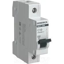 Выключатель автоматический Generica ВА47-29М 1P 10А 4.5кА C / MVA21-1-010-C-G