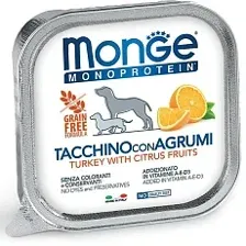 Monge Dog Natural Monoprotein Fruits Паштет из индейки с цитрусовыми 150 г х 12 шт