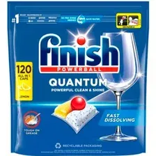 Капсулы для посудомоечной машины Finish Powerball Quantum Clean & Shine Лимон (120 шт)