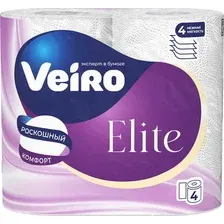 Туалетная бумага Veiro Elite 4х слойная (4рул, белый)