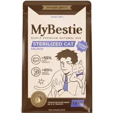 Сухой корм для кошек MyBestie Sterilized с лососем (1.5 кг)