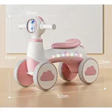 Детский беговел каталка с музыкой, подсветкой для дома и улицы 1-3 года, розовый