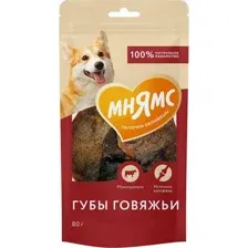 Лакомство Мнямс для собак Губы говяжьи 80г