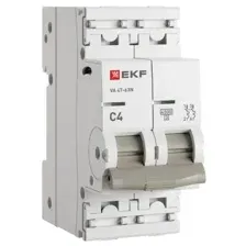 Выключатель автоматический EKF PROxima ВА 47-63 2P 4А (C) 4.5kA