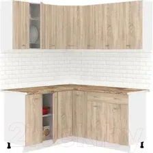 Готовая кухня Кортекс-мебель Корнелия Лира 1.5x1.7 (дуб сонома/мадрид)