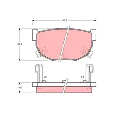 Тормозные колодки дисковые задняя ось TRW GDB368