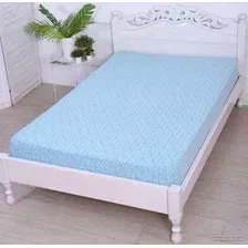 Простыня Luxsonia Трикотаж на резинке 180x200 1393 (вензель голубой)