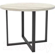 Обеденный стол Hype Mebel Раунд 100x100 (черный/древесина белая)