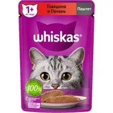 Пресервы Whiskas Паштет с говядиной и печенью 75 г