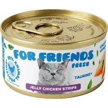 Влажный корм для кошек For Friends Беззерновой для котят курица, рис в желе (85г)