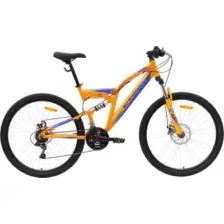 Велосипед STARK Jumper 27.1 FS D 2024 (18, оранжевый/голубой/синий, разобранный, в коробке)