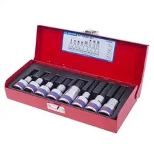  Набор торцевых насадок 1/2', SPLINE, M5-M16, L = 80 мм, 8 предметов KING TONY 4128PR