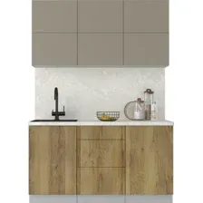 Кухонный модуль Интерлиния Мила Матте 1.5 А (луна/дуб вотан/опал светлый)
