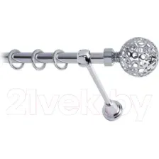 Карниз для штор Lm Decor Ажур 095 1р гладкий 25мм (хром, 4м)