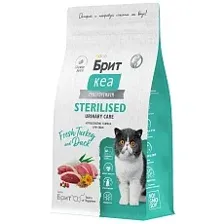 Корм Брит Кеа Cat Sterilised Urinary Care (Индейка, утка) для кошек 400 г New
