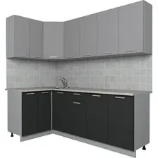 Готовая кухня Интерлиния Мила Лайт 1.2x2.2 (серебро/антрацит)